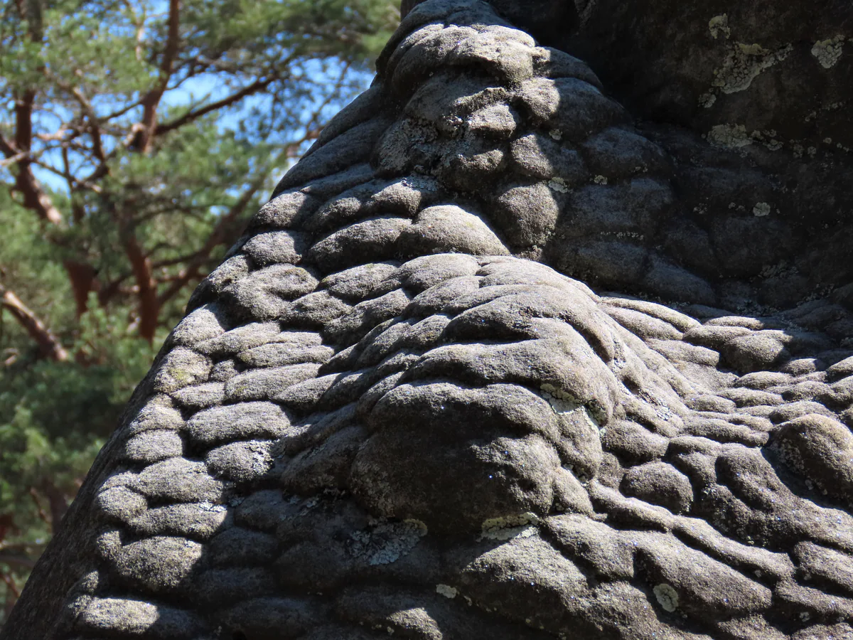 A sandstone rock in the Gorges de Franchard shaped by erosion