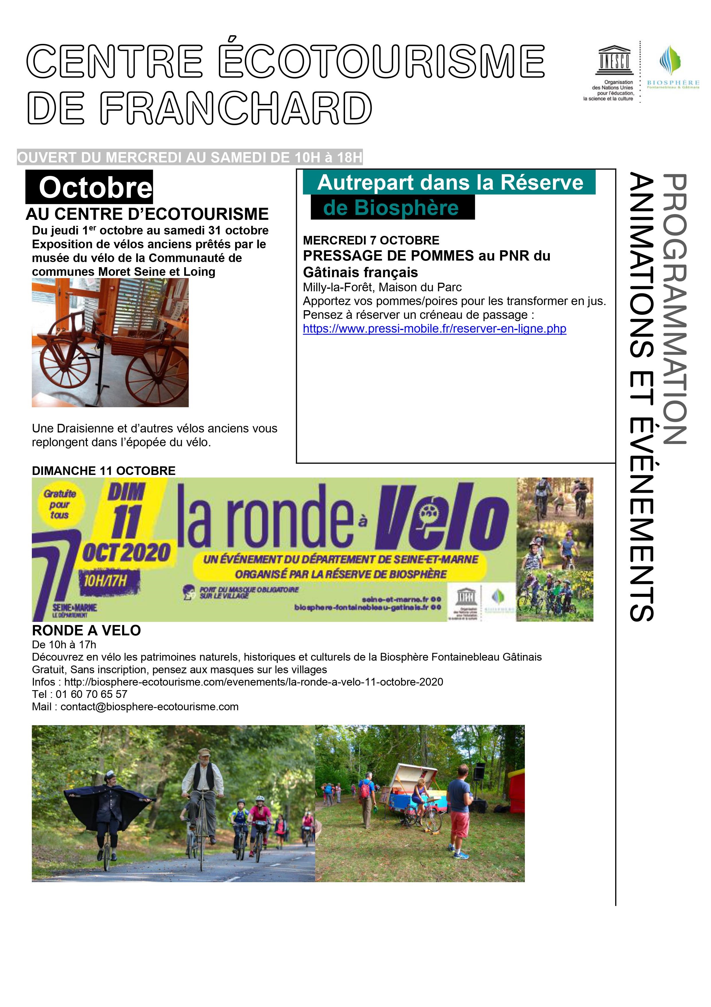 Du jeudi 1er octobre au samedi 31 octobre  Exposition de vélos anciens prêtés par le musée du vélo de la Communauté de communes Moret Seine et Loing